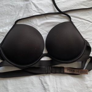 Pink! black push-up bikini top